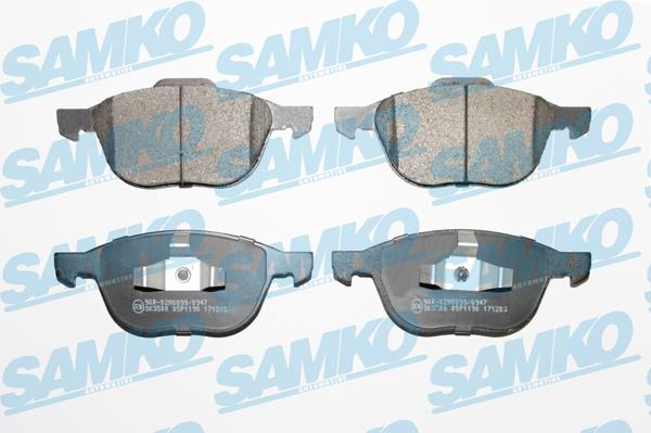 Samko 5SP1190 - Kit pastiglie freno, Freno a disco www.autoricambi360.it