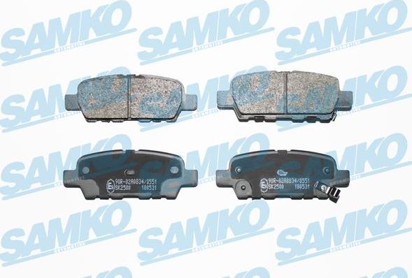 Samko 5SP1862 - Kit pastiglie freno, Freno a disco www.autoricambi360.it