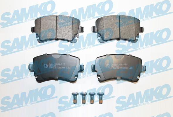 Samko 5SP1398 - Kit pastiglie freno, Freno a disco www.autoricambi360.it