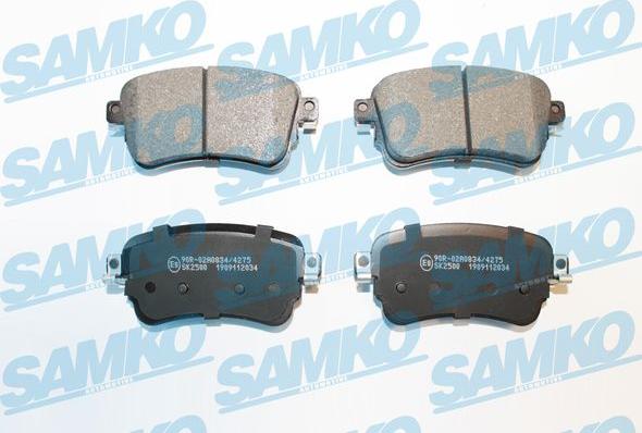 Samko 5SP2034 - Kit pastiglie freno, Freno a disco www.autoricambi360.it