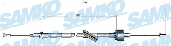 Samko C0104C - Cavo comando, Comando frizione www.autoricambi360.it