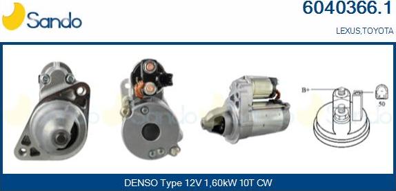 Sando 6040366.1 - Motorino d'avviamento www.autoricambi360.it