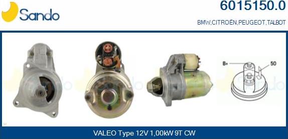 Sando 6015150.0 - Motorino d'avviamento www.autoricambi360.it