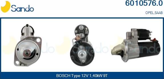 Sando 6010576.0 - Motorino d'avviamento www.autoricambi360.it