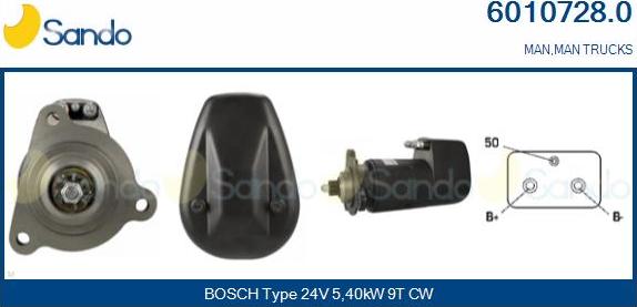Sando 6010728.0 - Motorino d'avviamento www.autoricambi360.it