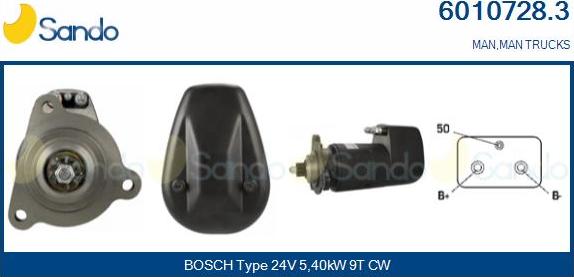 Sando 6010728.3 - Motorino d'avviamento www.autoricambi360.it