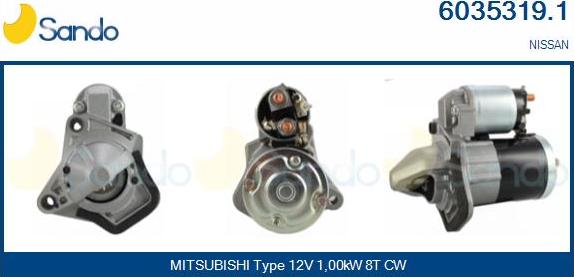 Sando 6035319.1 - Motorino d'avviamento www.autoricambi360.it