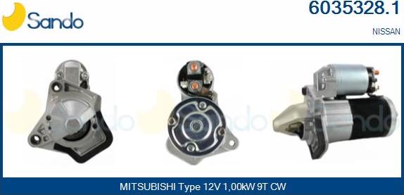 Sando 6035328.1 - Motorino d'avviamento www.autoricambi360.it