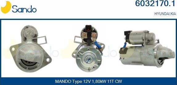 Sando 6032170.1 - Motorino d'avviamento www.autoricambi360.it