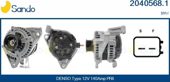 Sando 2040568.1 - Alternatore www.autoricambi360.it