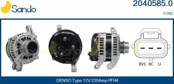 Sando 2040585.0 - Alternatore www.autoricambi360.it