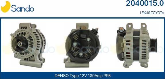 Sando 2040015.0 - Alternatore www.autoricambi360.it