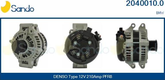 Sando 2040010.0 - Alternatore www.autoricambi360.it