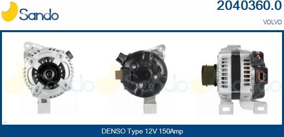 Sando 2040360.0 - Alternatore www.autoricambi360.it