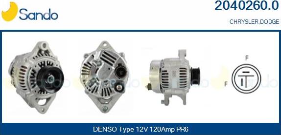 Sando 2040260.0 - Alternatore www.autoricambi360.it