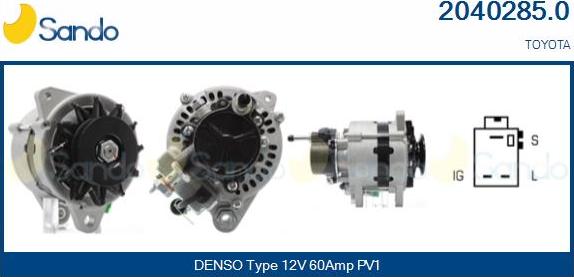 Sando 2040285.0 - Alternatore www.autoricambi360.it