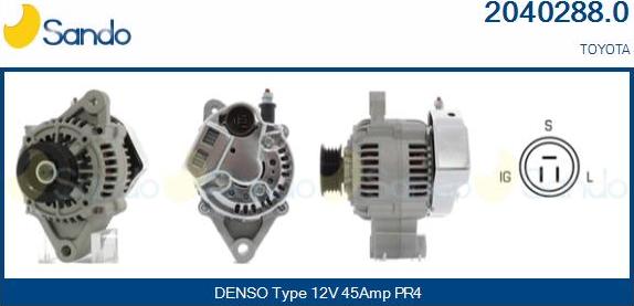 Sando 2040288.0 - Alternatore www.autoricambi360.it