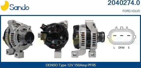 Sando 2040274.0 - Alternatore www.autoricambi360.it