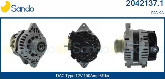 Sando 2042137.1 - Alternatore www.autoricambi360.it