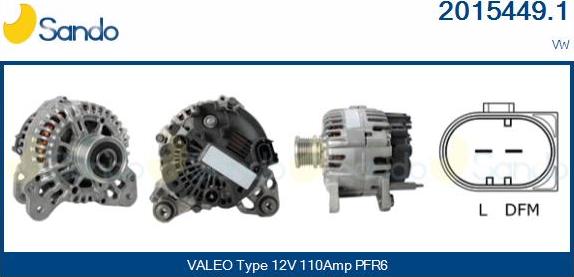 Sando 2015449.1 - Alternatore www.autoricambi360.it