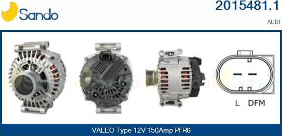 Sando 2015481.1 - Alternatore www.autoricambi360.it