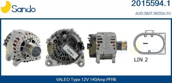 Sando 2015594.1 - Alternatore www.autoricambi360.it
