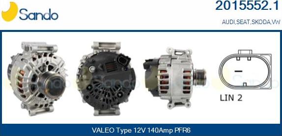 Sando 2015552.1 - Alternatore www.autoricambi360.it