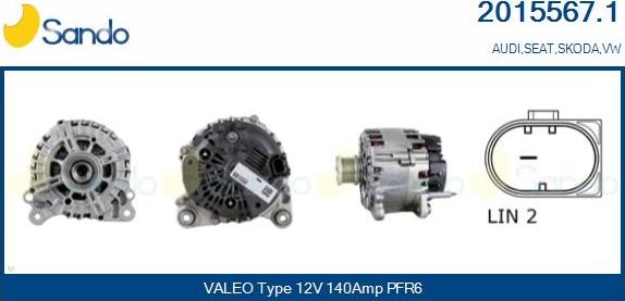 Sando 2015567.1 - Alternatore www.autoricambi360.it
