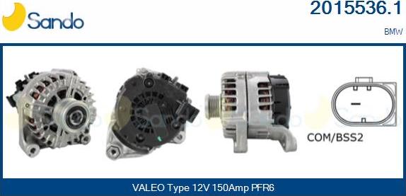 Sando 2015536.1 - Alternatore www.autoricambi360.it