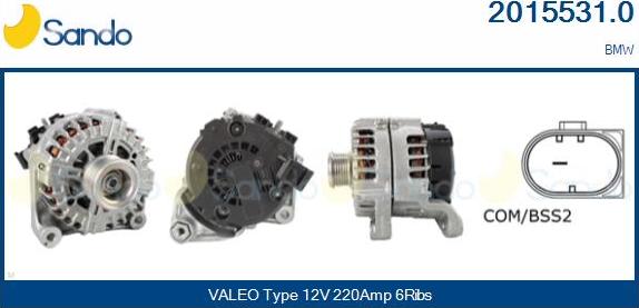 Sando 2015531.0 - Alternatore www.autoricambi360.it