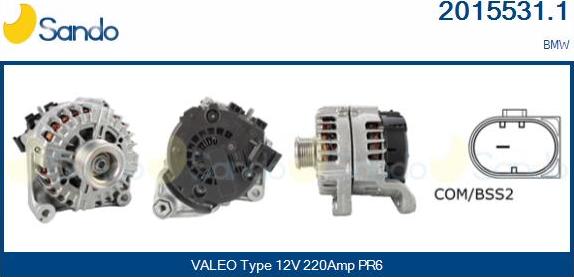 Sando 2015531.1 - Alternatore www.autoricambi360.it