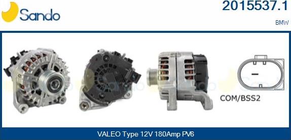 Sando 2015537.1 - Alternatore www.autoricambi360.it