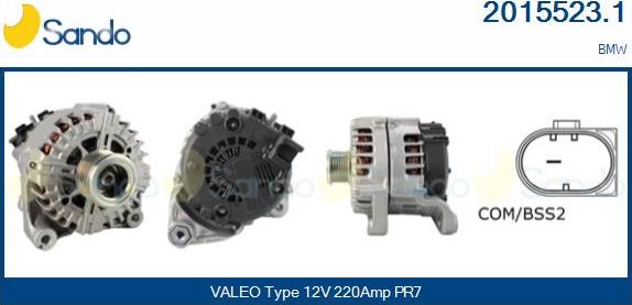 Sando 2015523.1 - Alternatore www.autoricambi360.it
