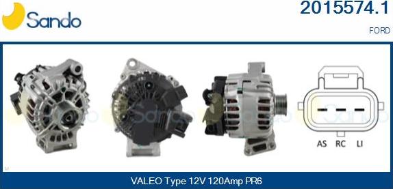 Sando 2015574.1 - Alternatore www.autoricambi360.it
