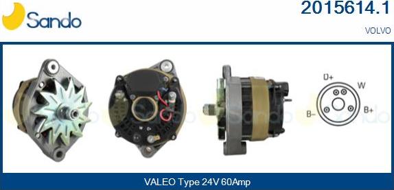 Sando 2015614.1 - Alternatore www.autoricambi360.it