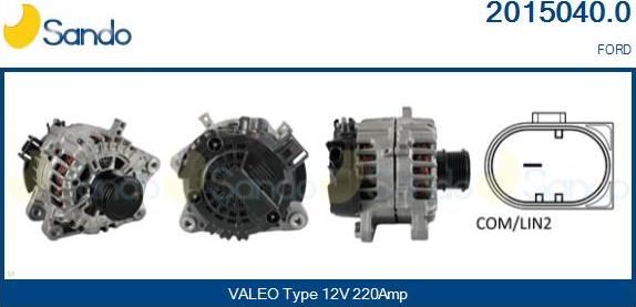 Sando 2015040.0 - Alternatore www.autoricambi360.it