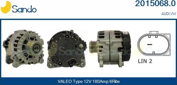 Sando 2015068.0 - Alternatore www.autoricambi360.it