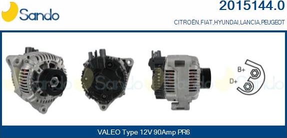 Sando 2015144.0 - Alternatore www.autoricambi360.it