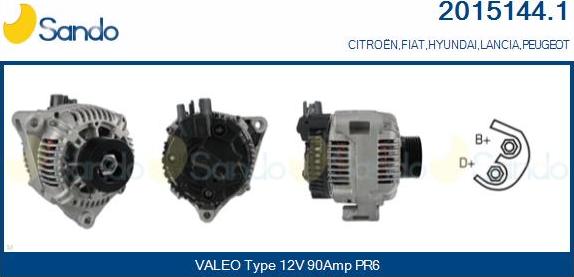 Sando 2015144.1 - Alternatore www.autoricambi360.it