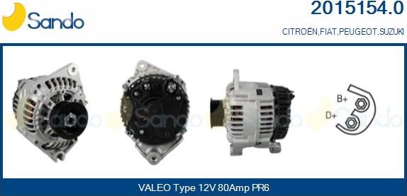 Sando 2015154.0 - Alternatore www.autoricambi360.it