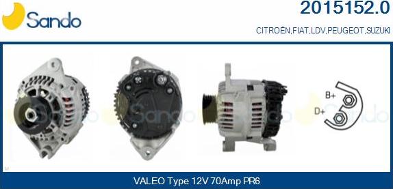 Sando 2015152.0 - Alternatore www.autoricambi360.it