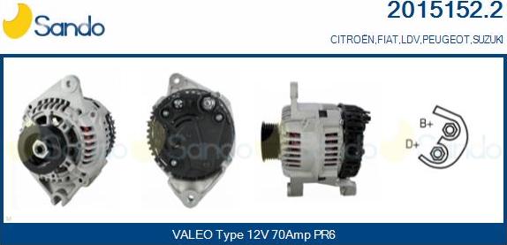 Sando 2015152.2 - Alternatore www.autoricambi360.it