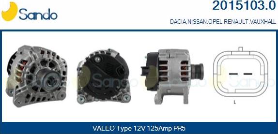 Sando 2015103.0 - Alternatore www.autoricambi360.it