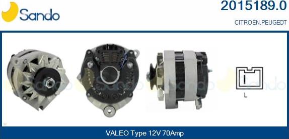 Sando 2015189.0 - Alternatore www.autoricambi360.it