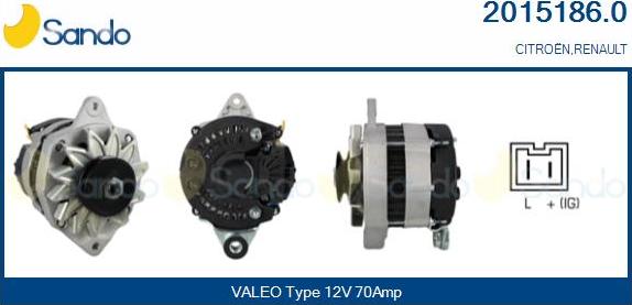 Sando 2015186.0 - Alternatore www.autoricambi360.it