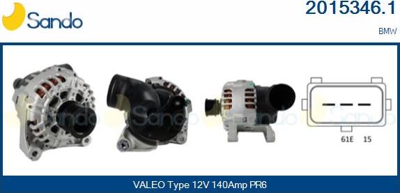 Sando 2015346.1 - Alternatore www.autoricambi360.it