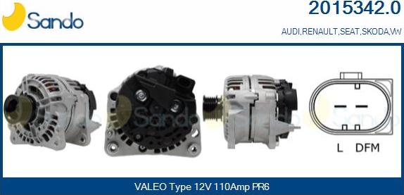 Sando 2015342.0 - Alternatore www.autoricambi360.it