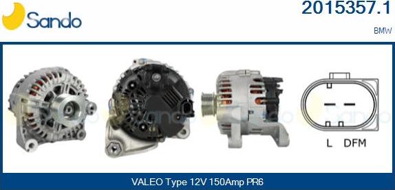 Sando 2015357.1 - Alternatore www.autoricambi360.it