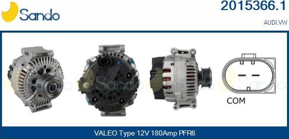 Sando 2015366.1 - Alternatore www.autoricambi360.it