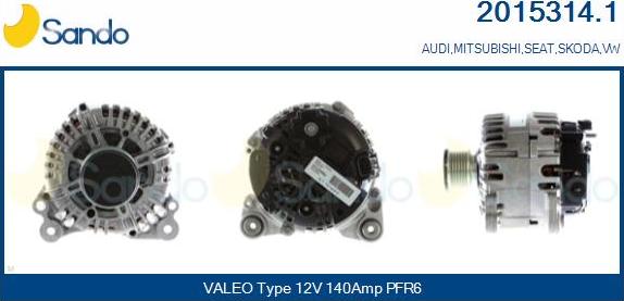 Sando 2015314.1 - Alternatore www.autoricambi360.it